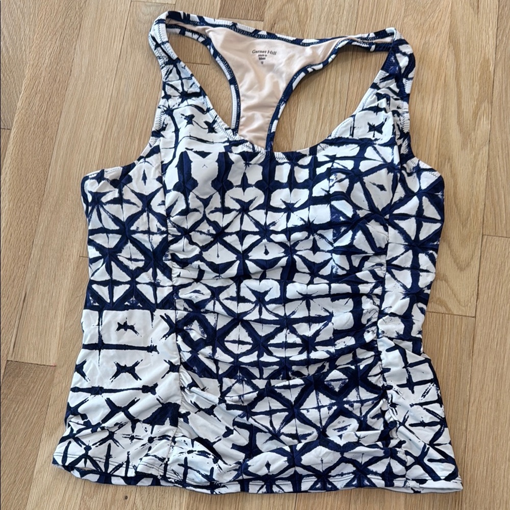 Garnet Hill Geometric Patterned Tankini Top